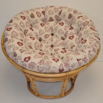 Papasan Ratanový PAPASAN 110 cm medový polstr červená srdce