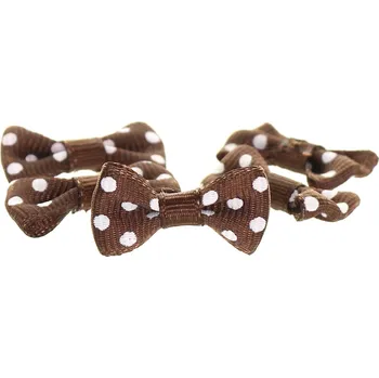 Stuha Mašlička puntík tmavě hnědá