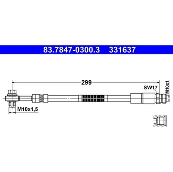 Brzdový systém Brzdová hadice ATE 83.7847-0300.3