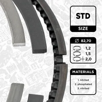 Píst motoru Sada pístních kroužků ET ENGINETEAM R1007600