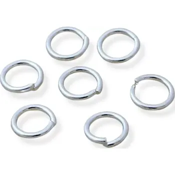Materiál na výrobu šperku Spojovací kroužky ve stříbrné úpravě 5/0,6 mm - 50 ks