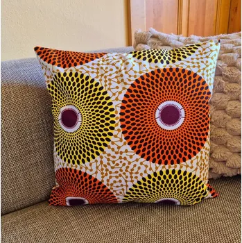 Povlak na dekorativní polštářek Povlak na polštářek oranžové mandaly