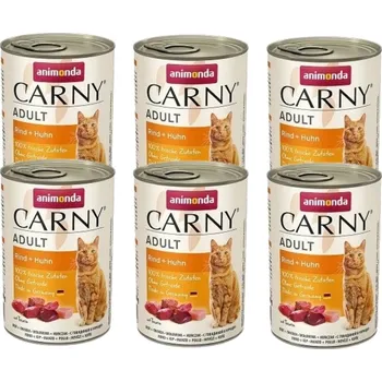 Krmivo pro kočku Animonda Cat Carny Adult příchuť: hovězí a kuřecí 6x400g