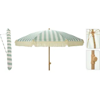 Slunečník Slunečník 200/183cm se střapcem PP/ocel ZE/BÍ PRUHY