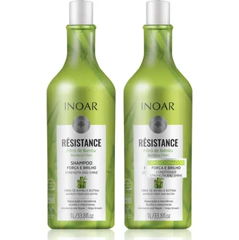 Kosmetická sada INOAR Résistance INOAR Résistance Bambu šampon pro lámavé a namáhané vlasy 1000 ml + INOAR Résistance Bambu kondicionér pro lámavé a namáhané vlasy 1000 ml kosmetická sada