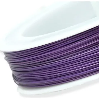 Materiál na výrobu šperku Ocelové lanko fialové TM 0,45mm - 1 m