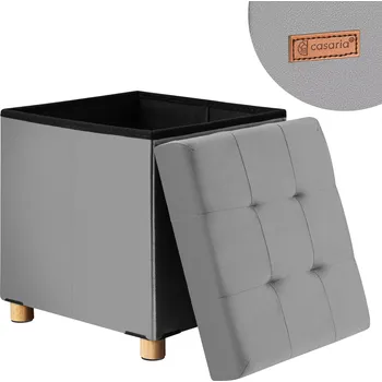 Taburet FurniGO Taburetka s úložným prostorem 42x38x38 cm - šedá