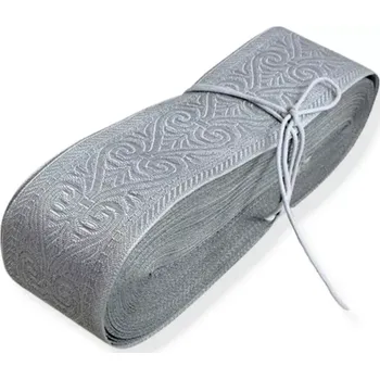 Stuha Vzorovka s lurexem 50 mm stříbrná - 1 m