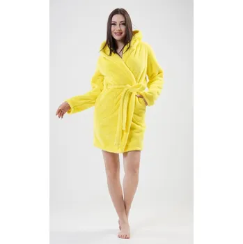 Dámský župan Dámský župan krátký s kapucí Citron - žlutá - L