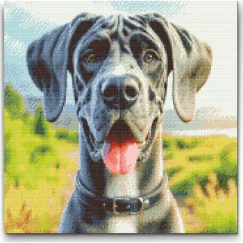 Diamantové malování Diamantové malování - Doga Velikost: 50x50cm, Rámování: Pouze srolované plátno, Diamanty: Čtvercové