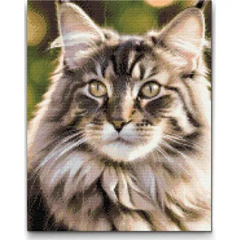 Diamantové malování Diamantové malování - Mainská mývalí kočka Velikost: 30x40cm, Rámování: Pouze srolované plátno, Diamanty: Kulaté