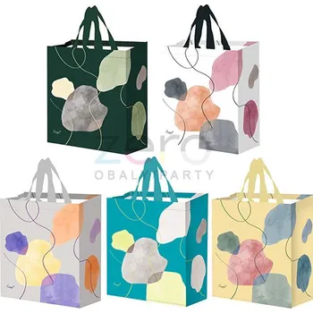 Taška ekologická s uchy 30+14x34 cm - moderní vzory (mix)