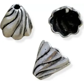 Materiál na výrobu šperku Kaplík-koncovka starostříbrná kornout - 2 ks