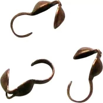 Materiál na výrobu šperku Kaloty staroměděné s háčkem - 20 ks