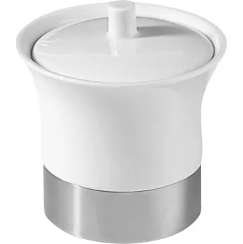 Držák na kartáček Justy dóza na postavení, keramika/nerez