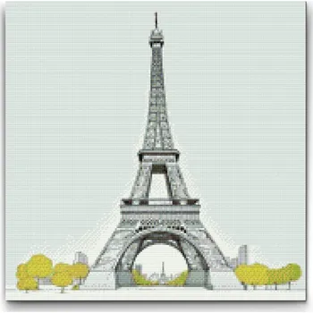 Diamantové malování Diamantové malování - Eiffelova věž 3 Velikost: 50x50cm, Rámování: Pouze srolované plátno, Diamanty: Čtvercové