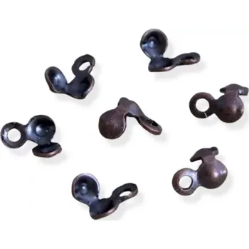 Materiál na výrobu šperku Kaloty staroměděné s očkem - 20 ks