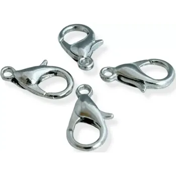 Materiál na výrobu šperku Zapínání karabinka platinová úprava 12mm - 5 ks