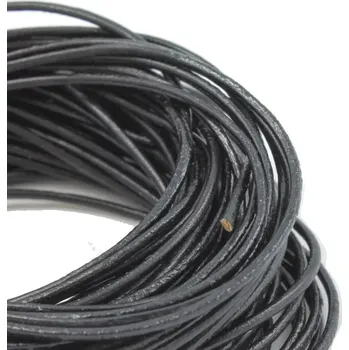 Kožený kord 2mm černý - 1 m