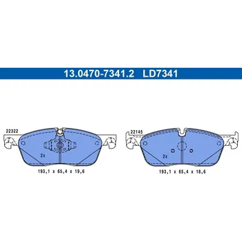 Brzdová destička Sada brzdových destiček, kotoučová brzda ATE 13.0470-7341.2