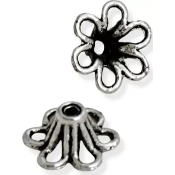 Materiál na výrobu šperku Kaplík starostříbrná květinka 13mm - 2 ks