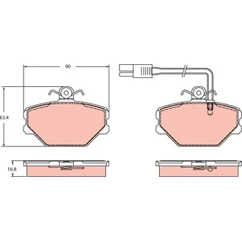 Brzdová destička Sada brzdových destiček, kotoučová brzda TRW GDB2396