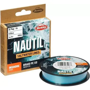 BERKLEY Šňůra Nautil Inshore Braidx8 Aqua Blue 150m VÝPRODEJ - 0,25mm 13.0kg