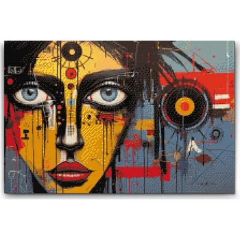 Diamantové malování Diamantové malování - Graffiti dívka Velikost: 40x60cm, Rámování: Pouze srolované plátno, Diamanty: Kulaté