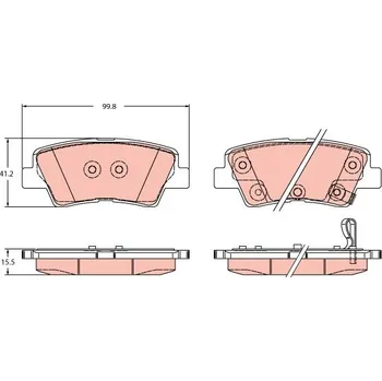 Brzdová destička Sada brzdových destiček, kotoučová brzda TRW GDB2353
