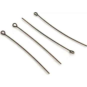 Materiál na výrobu šperku Ketlovací jehly starozlaté 50mm - 20 ks
