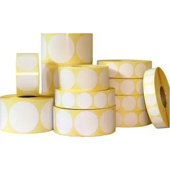 Samolepící etiketa Samolepicí etikety kulaté 15 mm, 2000 ks, bílé termo, role