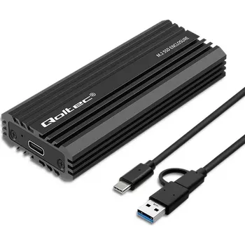 Počítač Qoltec obal na M.2 SSD NVMe a SATA s USB-C připojením, 2TB kapacita