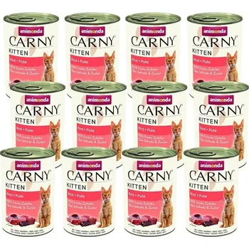 Pro kočku ANIMONDA Cat Carny Kitten chuť: hovězí, krůtí srdce 12x400g