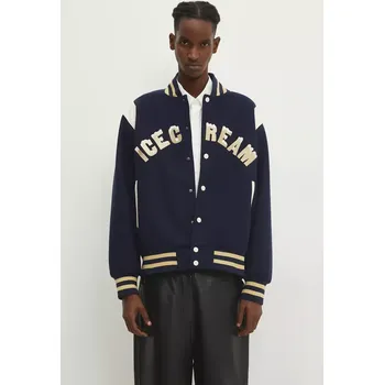 Pánský bomber Bomber bunda ICECREAM Drippy Varsity Jacket, XL, námořnická modř, 59X