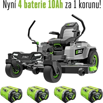 Sekačka AKU zahradní rider s nulovým poloměrem zatáčení EGO Z6, ZT5201E-L, se zvětšeným záběrem ZT5201E-L + Sada 4 AKU baterií BA5600T
