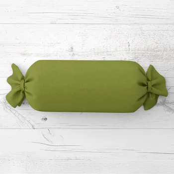 Dekorativní polštářek Polštář válec bonbon Rongo RG-095 Olivově zelený 15x40 cm