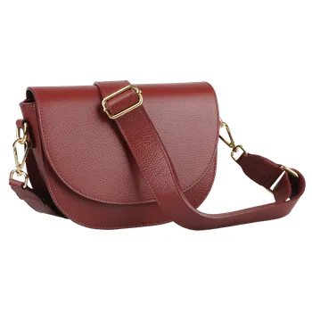 Kabelka NovaKabelka.cz Kožená italská crossbody kabelka Ramona Rossa Scura
