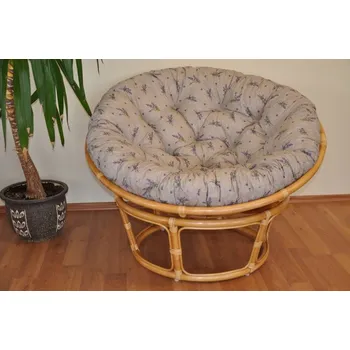 Papasan Ratanový papasan 110 cm medový polstr levandule