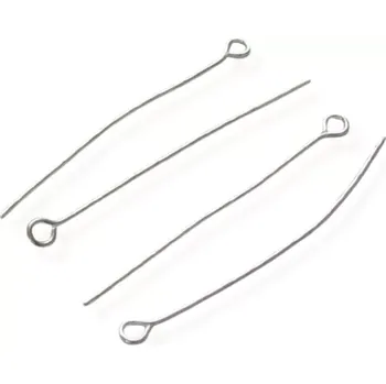 Materiál na výrobu šperku Ketlovací jehly ve stříbrné úpravě 40mm - 30 ks