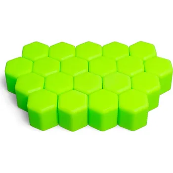 Šroub Silikonové kryty na kolové šrouby 17 mm, sada 20 ks, zelené