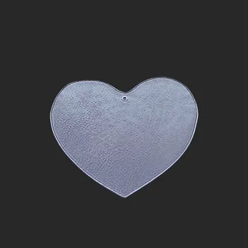 srdce - závěsná dekorace - čiré sklo (ruční výroba) - A10