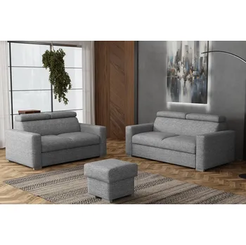 Sedací souprava Sedací souprava Petrit 3+2+taburet Aragon šedá