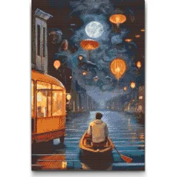 Diamantové malování Diamantové malování - Noční výlet Velikost: 40x60cm, Rámování: Pouze srolované plátno, Diamanty: Kulaté