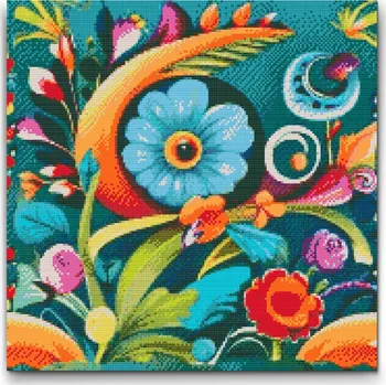 Diamantové malování Diamantové malování - Květinové oko Velikost: 50x50cm, Rámování: Pouze srolované plátno, Diamanty: Čtvercové