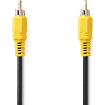 Audio kabel NEDIS Kompozitní video kabel | RCA Zástrčka | RCA Zástrčka | Poniklované | 480p | 5.00 m | Kulatý | PVC | Černá | Label
