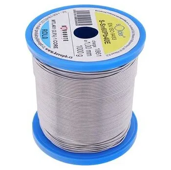 Páječka Kovohutě Příbram pájka trubičková, Sn60Pb40E, tavidlo F1 průměr trubičky 1,5 mm množství 1000 g