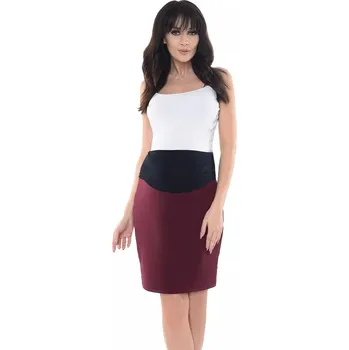 Těhotenská sukně Formální těhotenská sukně Pencil burgundy bavlněná Velikost: L