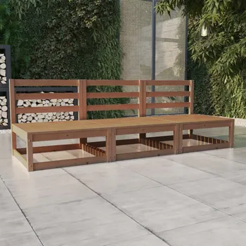 Zahradní pohovka ZBXL 3místná zahradní pohovka medově hnědá masivní borovice