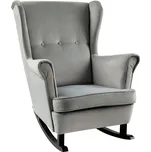 Vikio Houpací křeslo ušák světle šedá černá TKR115SS