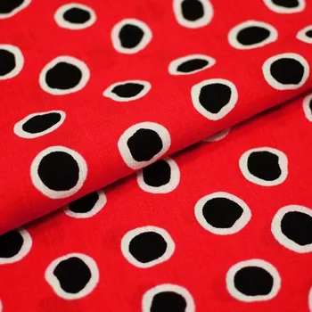 Šatovka 19613 červená, černé puntíky, š.140